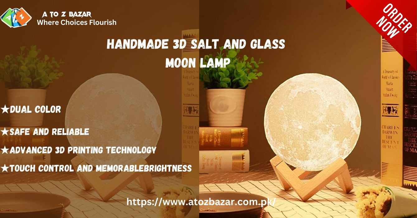 Hand-Made🙌🏻Salt and Glass 🔷Moon🌕Lamp🔥Premium Stock😲Free Delivery🚚