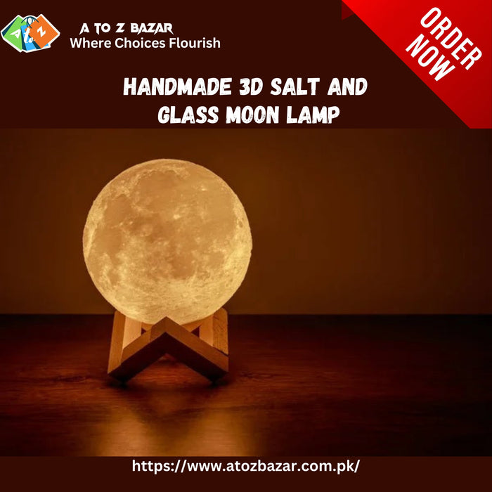 Hand-Made🙌🏻Salt and Glass 🔷Moon🌕Lamp🔥Premium Stock😲Free Delivery🚚