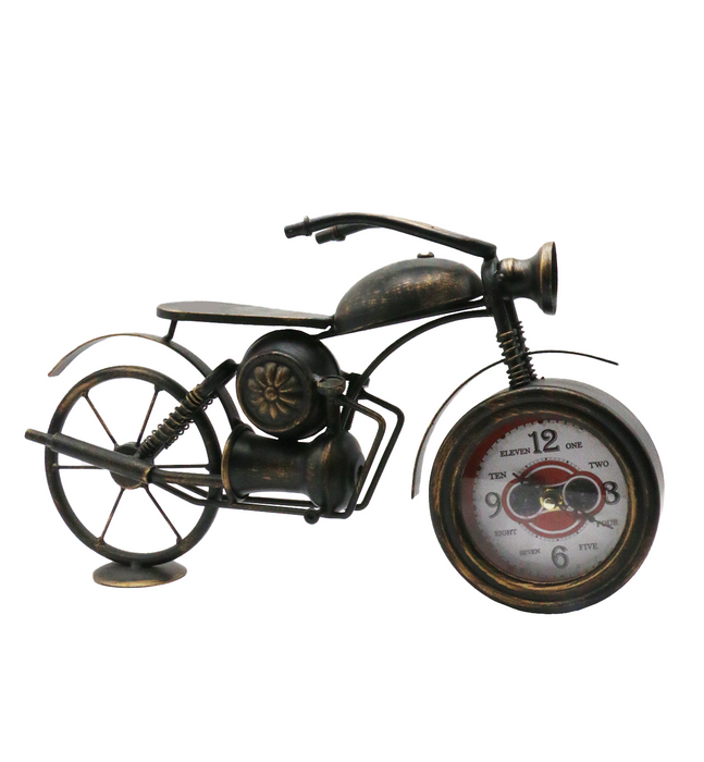 antiqe look matle bike & clock 9"x16.5" china d250