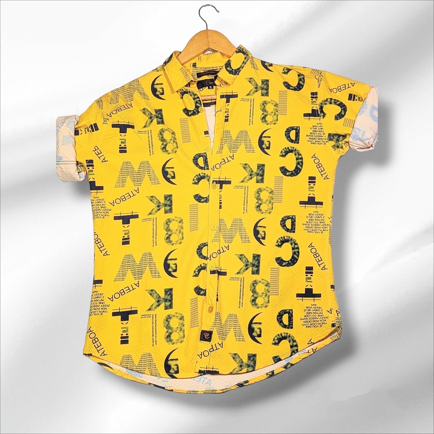 Spring Autumn Mens Casual Letters Printed Shirt in fabric China polister