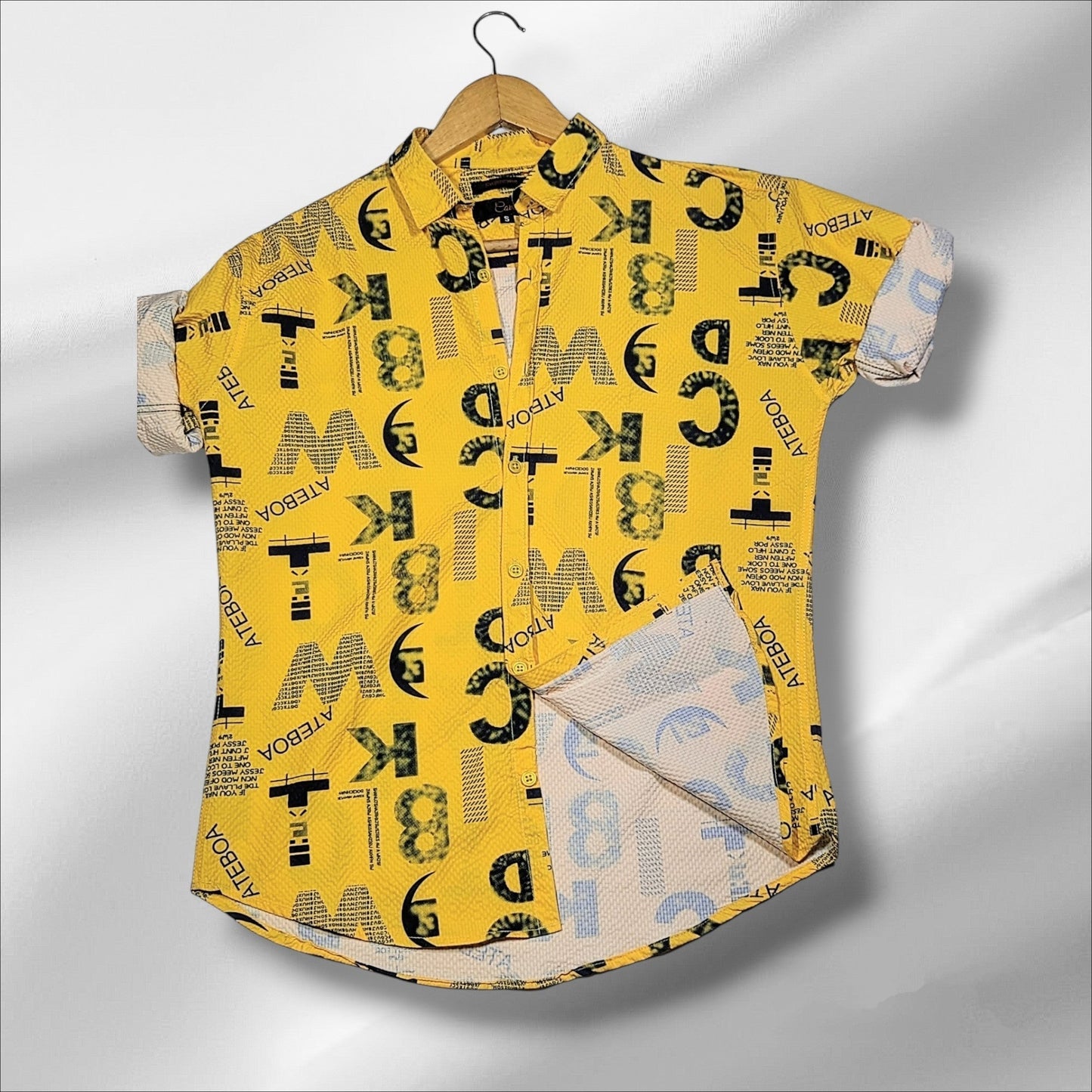 Spring Autumn Mens Casual Letters Printed Shirt in fabric China polister